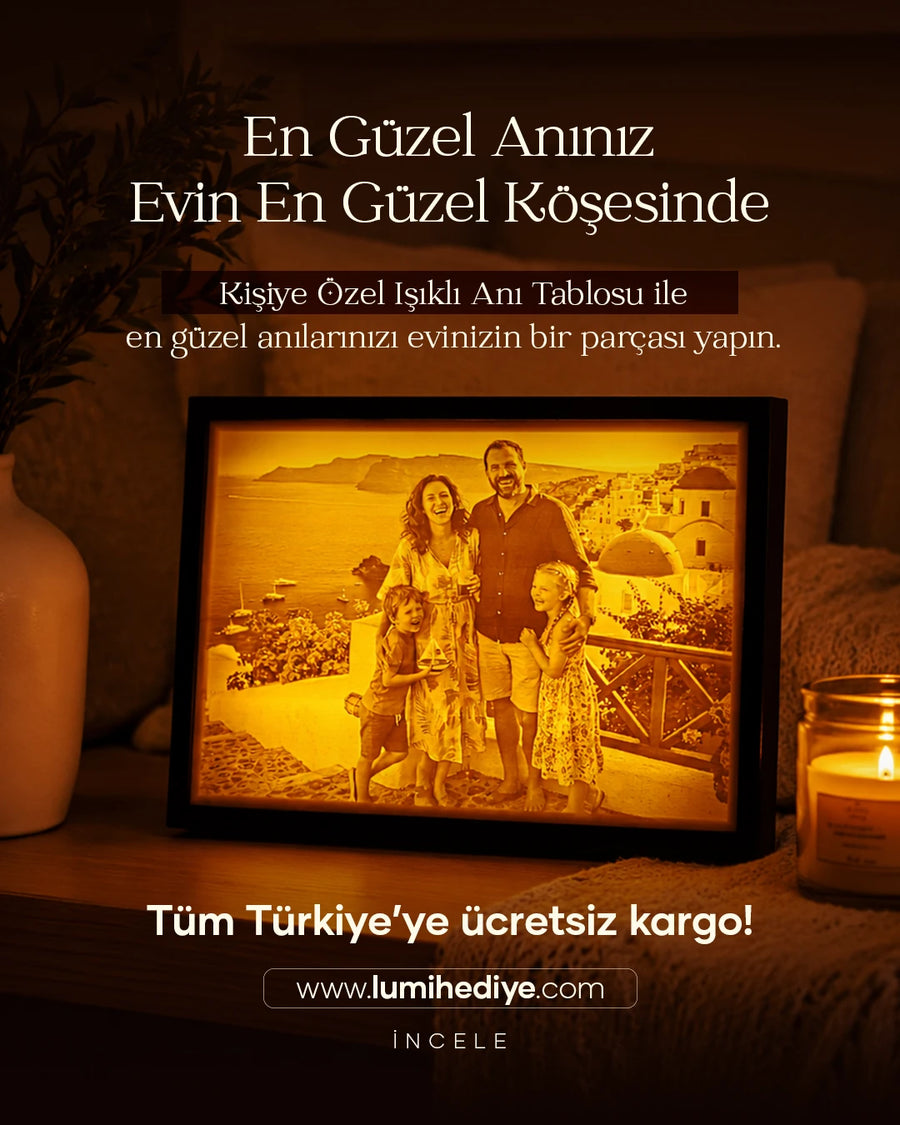 Kişiye Özel Işıklı Anı Tablosu